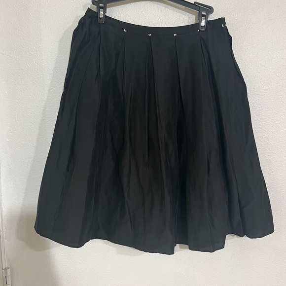 Black pleaded a line, max studio, special edition, silk linen blend skirt size 2 - Picture 1 of 5